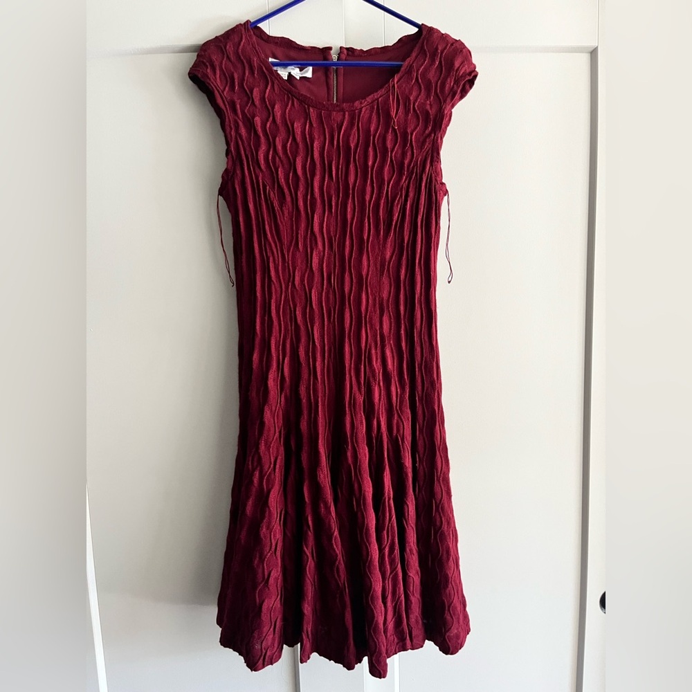 Maggy London Textured Wine Skater Dress